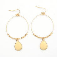 GOLD CREAM TEARDROP EARRINGS # SQXL102803CR (RG22)