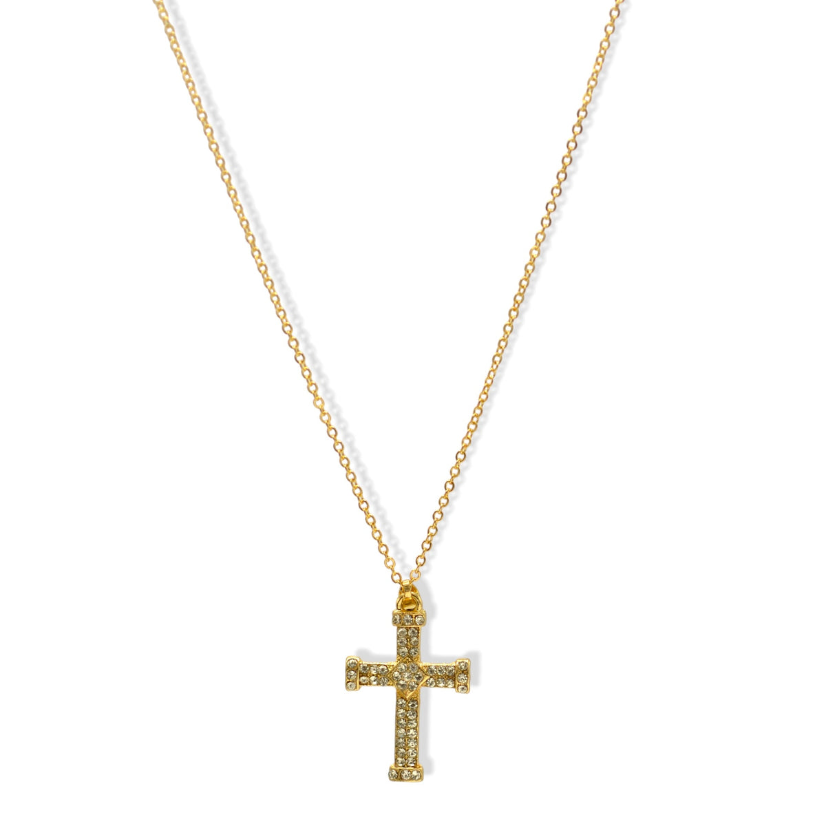 ✝️ Gold Crystal Cross Necklace (18