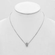 SILVER PINEAPPLE CRYSTAL SHORT PENDANT NECKLACE #SQXL191104S (LD25)