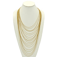 Gold tone metal Multi row Necklace #SQGN1106-4G (LF20/SC8)