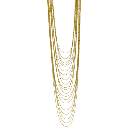 Gold tone metal Multi row Necklace #SQGN1106-4G (LF20/SC8)