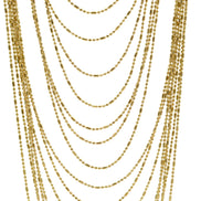 Gold tone metal Multi row Necklace #SQGN1106-4G (LF20/SC8)