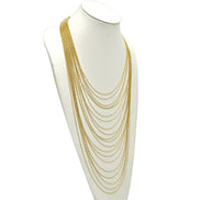 Gold tone metal Multi row Necklace #SQGN1106-4G (LF20/SC8)
