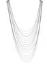 Rhodium tone metal Multi row Necklace #SQGN1106-4R (LG20-LH20)