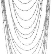 Rhodium tone metal Multi row Necklace #SQGN1106-4R (LG20-LH20)