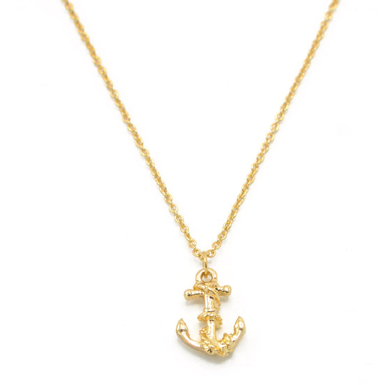 GOLD ANCHOR PENDANT NECKLACE #SQXL102204G (BC9)