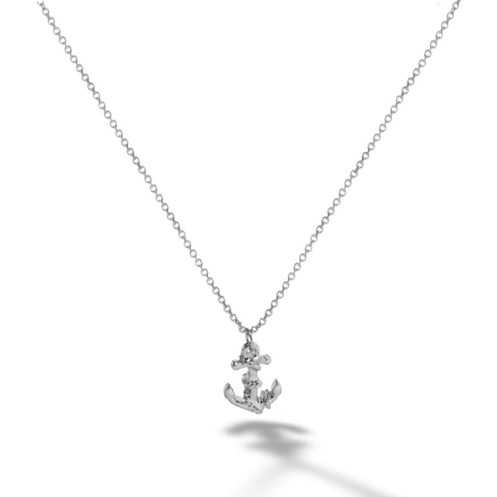 SILVER ANCHOR PENDANT NECKLACE#SQXL102204S (BC9)