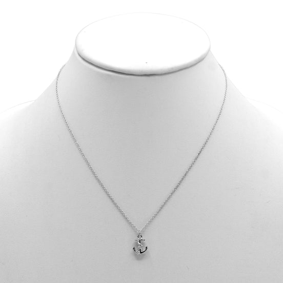 SILVER ANCHOR PENDANT NECKLACE#SQXL102204S (BC9)