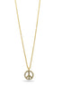 GOLD CRYSTAL PEACE SIGN PENDANT NECKLACE #SQXL102206G (BF11)