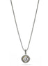 CLEAR CRYSTAL SILVER FILIGREE PENDANT NECKLACE #93061EH-CLR (FD18)