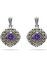 AMETHYST CRYSTAL SILVER FILIGREE EARRINGS #93061ER-AM (FC18)