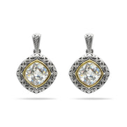 CLEAR CRYSTAL SILVER FILIGREE EARRINGS #93061ER-CLR (FD18)