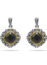 BLACK CRYSTAL SILVER FILIGREE EARRINGS # 93061ER-JET (FD18)