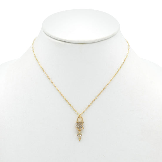 GOLD LOCK AND KEY NECKLACE #SQXL191101G (EH4)