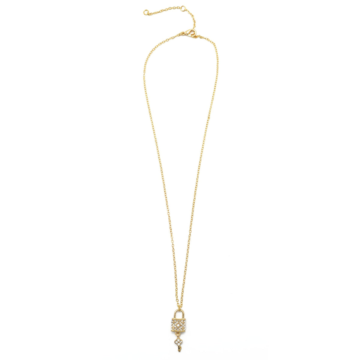 GOLD LOCK AND KEY NECKLACE #SQXL191101G (EH4)