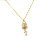 GOLD LOCK AND KEY NECKLACE #SQXL191101G (EH4)