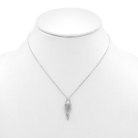 SILVER LOCK AND KEY NECKLACE #SQXL191101S (EH4)