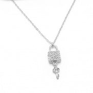 SILVER LOCK AND KEY NECKLACE #SQXL191101S (EH4)
