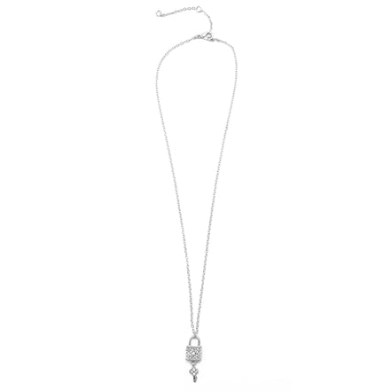 SILVER LOCK AND KEY NECKLACE #SQXL191101S (EH4)