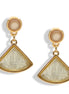 Gold-Tone Faceted Resin Inlay Dangle Earrings 1.7" #SW19122508GRY (GG9/HD4)