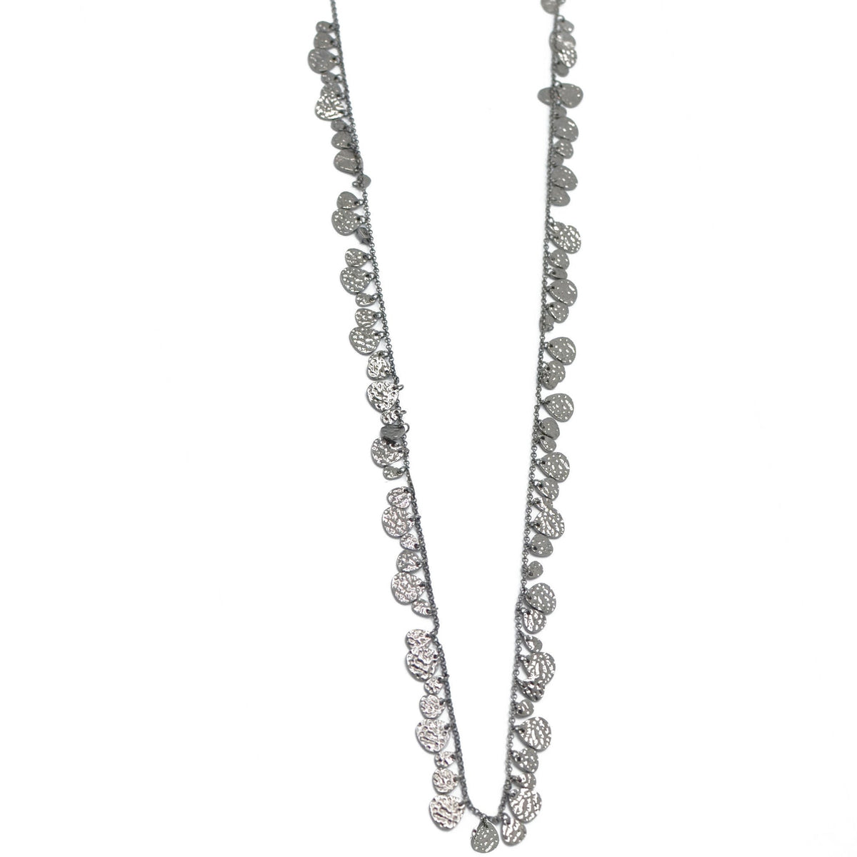 SILVER LONG CHAIN NECKLACE #SQGN20010913S(LE15)
