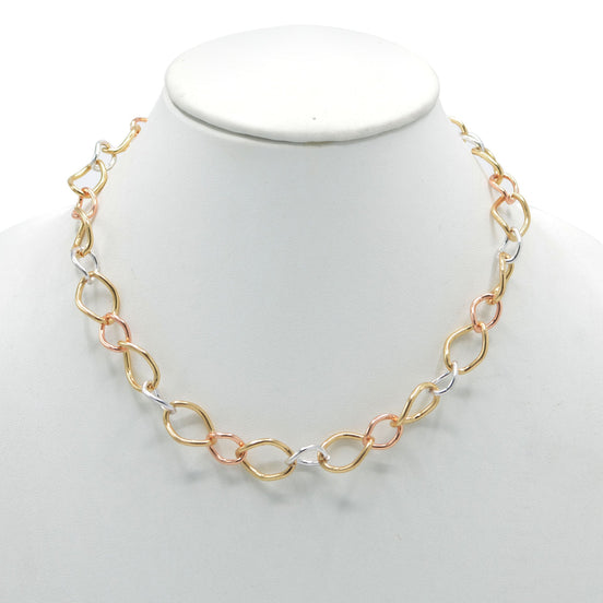 TRI TONE THICK LINK CHAIN NECKLACE #SQGN20010914TR(KD9)
