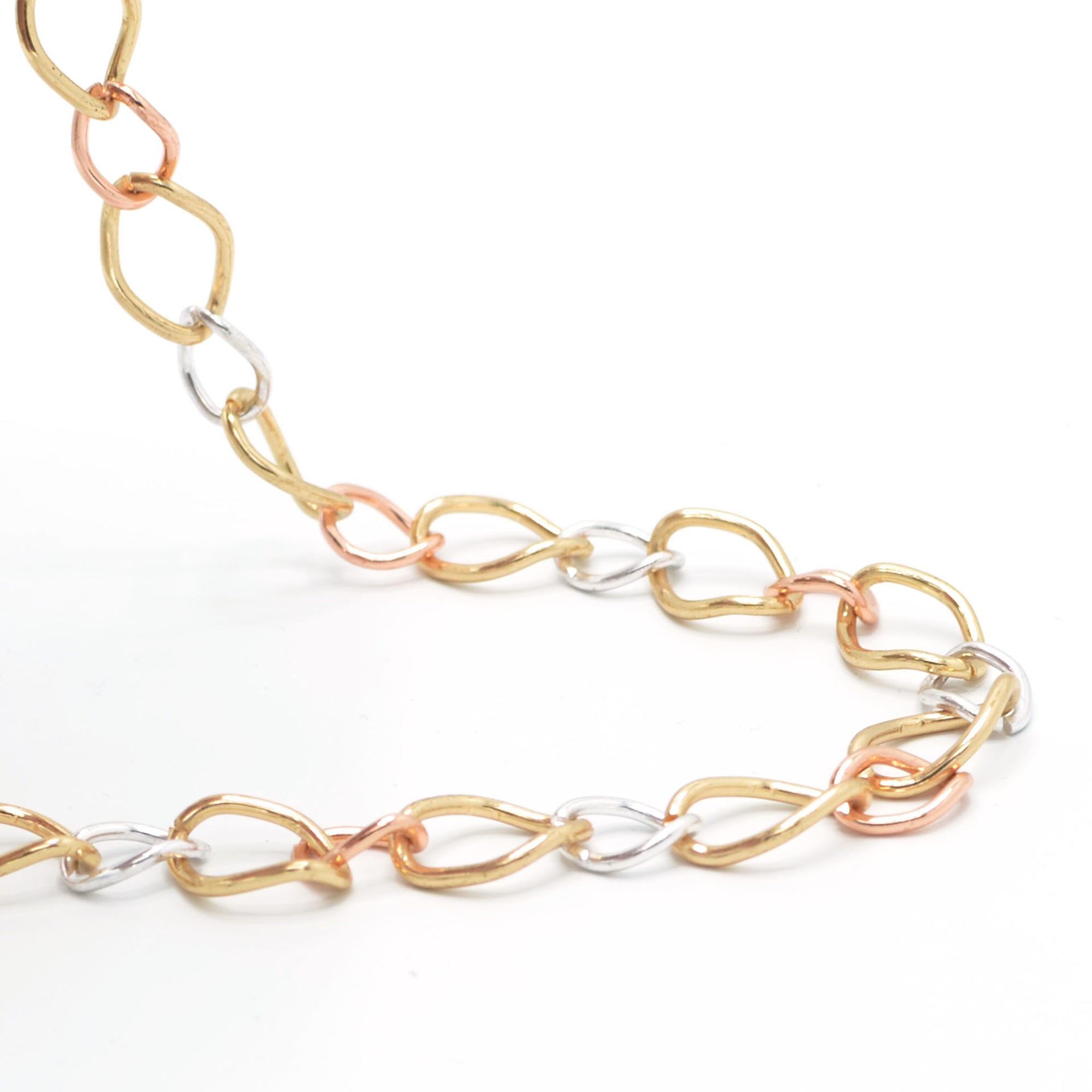 TRI TONE THICK LINK CHAIN NECKLACE #SQGN20010914TR(KD9)