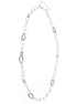 SILVER TEARDROP LINK LONG NECKLACE#SQGN20011002S