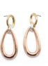 TRI-TONE TEARDROP EARRINGS #SQGN20011003TR (SF6)