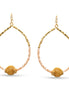GOLD BALL AND CREAM BEADS DROP EARRINGS #SQGN9122604PK (GH14)