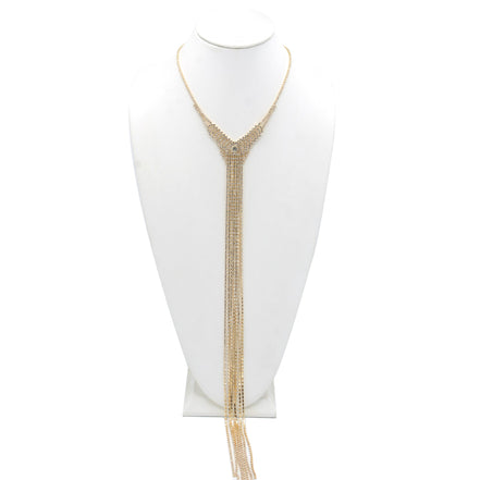 Sparkling Women’s 42-Inch Gold-Tone Rhinestone Y-Lariat Drop Necklace | Statement Party & Formal Jewelry# SQXX9122603G (JF2)