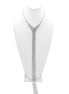 SILVER RHINESTONE MULTI LAYERED 48" INCH LONG TASSEL NECKLACE#SQXX9122603S (KB9)