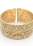 GOLD 12 ROW CRYSTAL COIL MEMORY WIRE BRACELET#SWY-18158G-12R(KNE3)