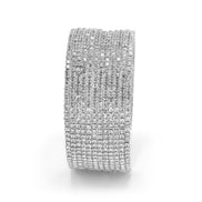 SILVER 12 ROW CRYSTAL COIL MEMORY WIRE BRACELET#SWY-18158S-12R (KND3-E4)