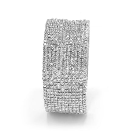 SILVER 12 ROW CRYSTAL COIL MEMORY WIRE BRACELET#SWY-18158S-12R (KND3-E4)