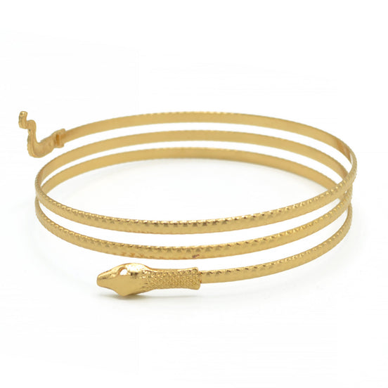 GOLD HALLOWEEN SNAKE UPPER  ARM BAND CUFF BRACELET #HNB90459GD