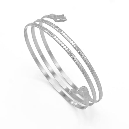 SILVER HALLOWEEN SNAKE UPPER  ARM BAND CUFF BRACELET #HNB90459SL