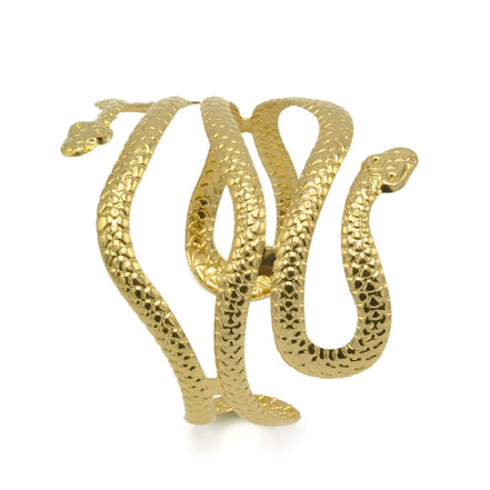GOLD HALLOWEEN SNAKE UPPER  ARM BAND CUFF BRACELET #HNB90461GD