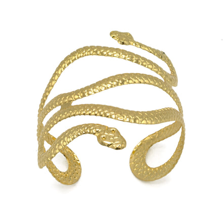 GOLD HALLOWEEN SNAKE UPPER  ARM BAND CUFF BRACELET #HNB90461GD