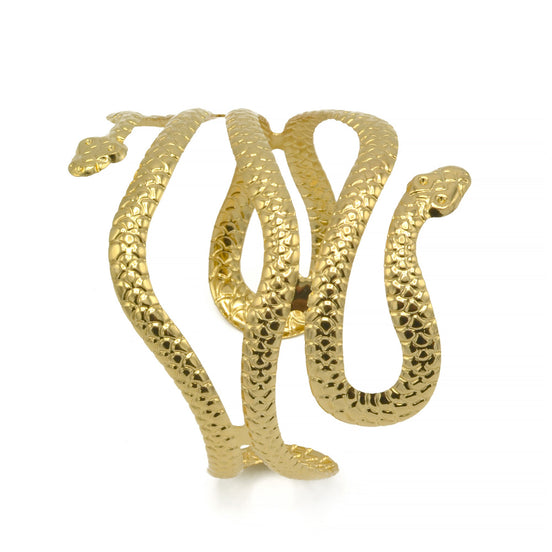 GOLD HALLOWEEN SNAKE UPPER  ARM BAND CUFF BRACELET #HNB90461GD
