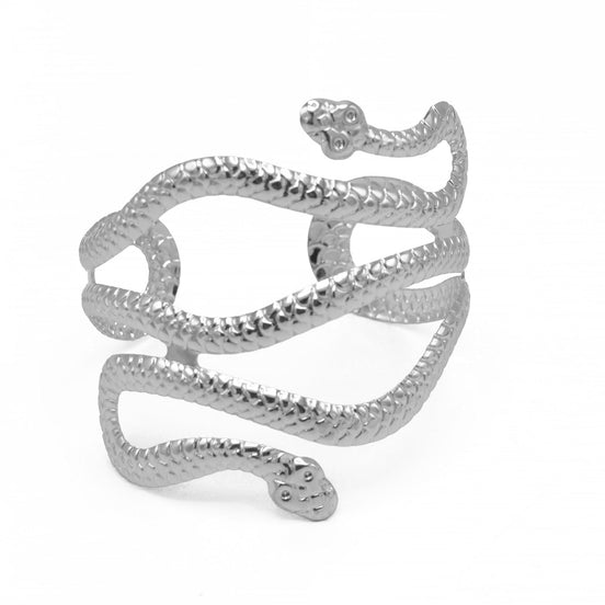 SILVER  HALLOWEEN SNAKE UPPER  ARM BAND CUFF BRACELET #HNB90461SL