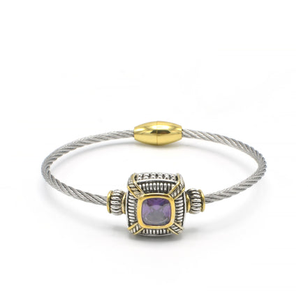 AMETHYST CRYSTAL CLASSIC CABLE BRACELET #93012BR-AM(FB8)