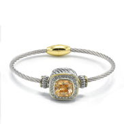 TWO TONE CHAMPAGNE CRYSTAL CLASSIC CABLE BRACELET #93099BR-CHA(FF16)