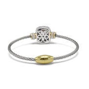 TWO TONE CLEAR CRYSTAL CLASSIC CABLE BRACELET #93099BR-CLEAR (FF12)