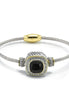 TWO TONE BLACK CRYSTAL CLASSIC CABLE BRACELET #93099BR-JET (FF11)