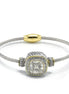 TWO TONE CLEAR CRYSTAL CLASSIC CABLE BRACELET #93099BR-CLEAR (FF12)