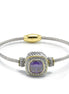 TWO TONE AMETHYST CRYSTAL CLASSIC CABLE BRACELET#93099BR-AM (FF15)
