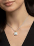 TWO TONE SQUARE CLEAR CRYSTAL AND RHINESTONES ENGRAVED PENDANT BOX CHAIN NECKLACE #93099EH-CLEAR