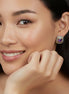 TWO TONE AMETHYST CRYSTAL SQUARE EARRINGS SET#93012ER-AM(FB8)