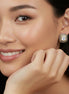 TWO TONE CLEAR CRYSTAL SQUARE EARRINGS SET#93012ER-CLR